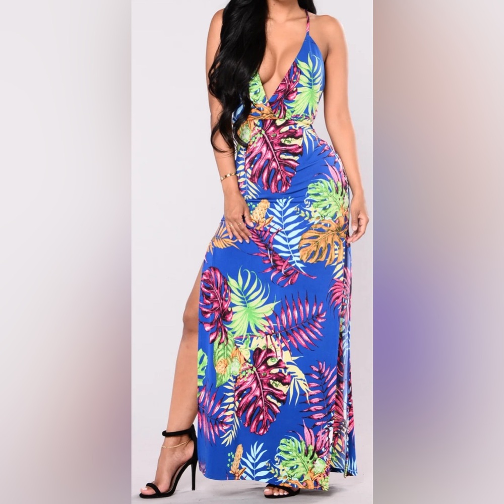 WWOT Fashion Nova tropical maxi dress